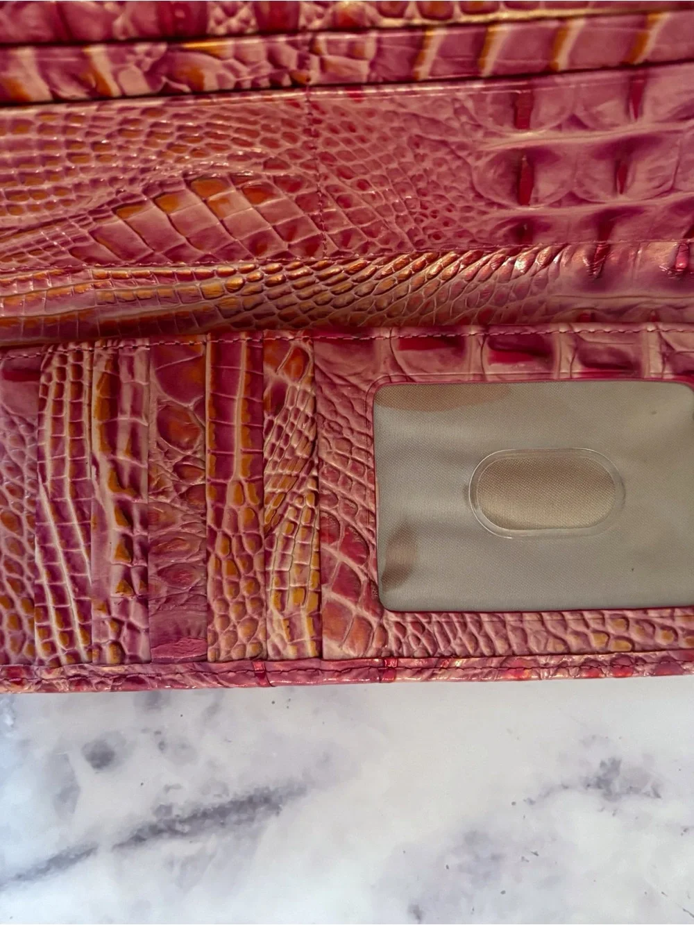 Brahmin Veronica Rouge Blush Leather Envelope Full Size Wallet
